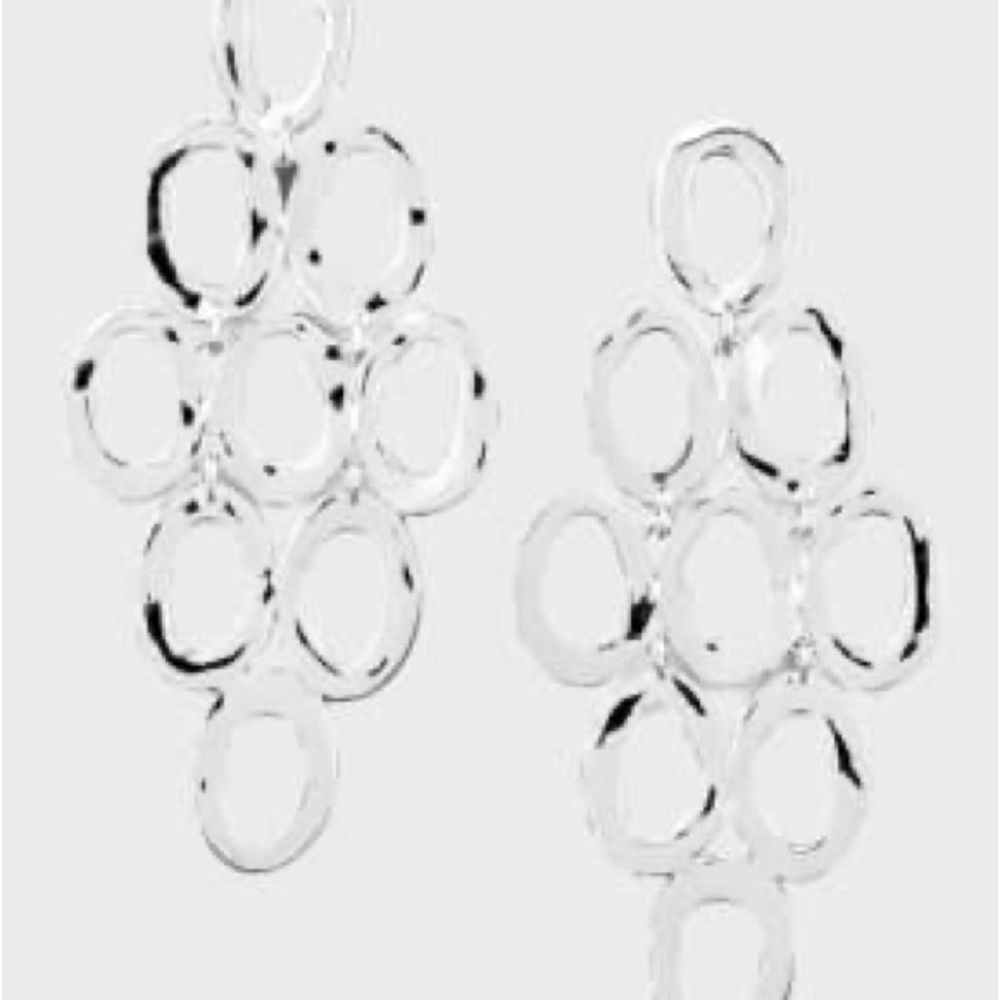 Ippolita sterling earrings—hand-hammered cascading  2 1/2 in like new